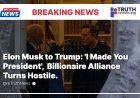 Elon Musk to Trump: 'I Made You President', as billionaire Alliance Turns Hostile